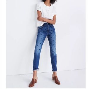 NWT Madewell The High-Rise Slim Boyjean: Beaded Edition